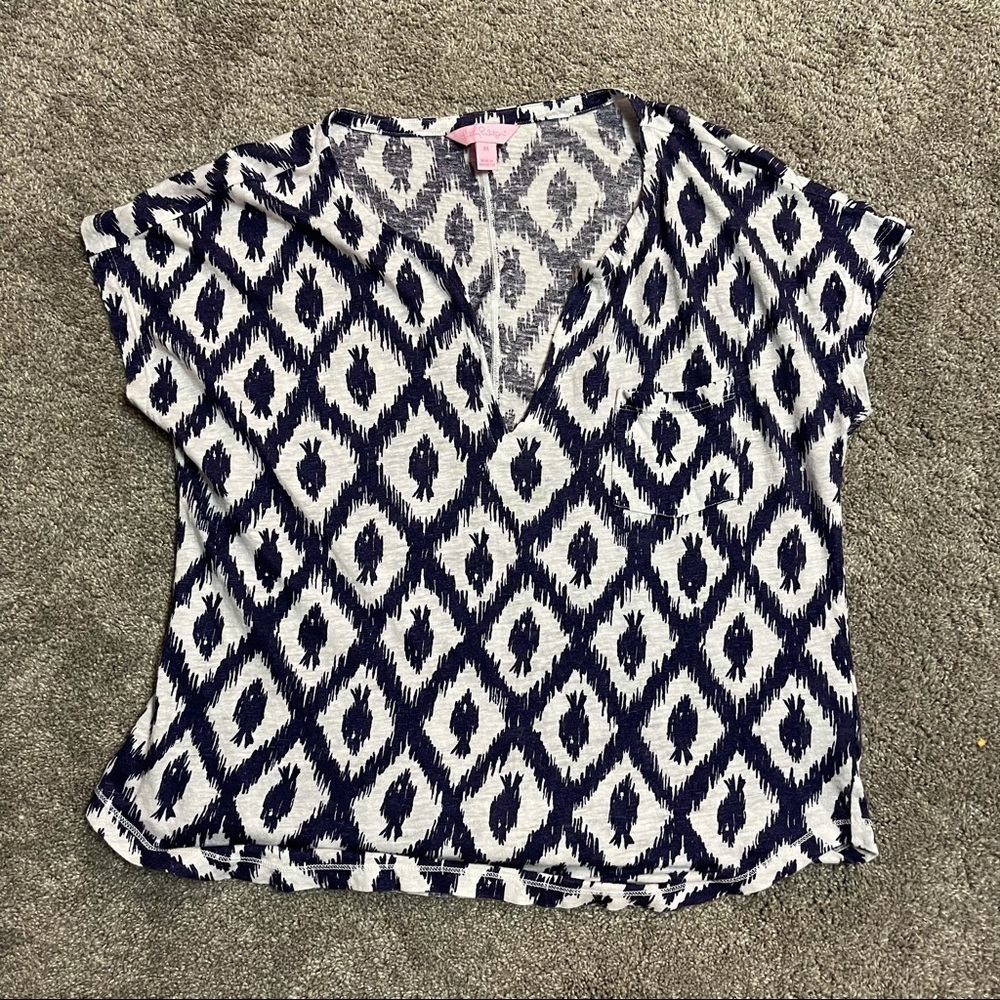 Lilly Pulitzer Linen Short Sleeve V-neck